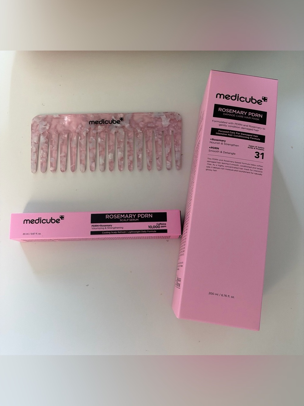 Medicube Rosemary PDRN Scalp Serum & Hair Mask Set - Pink